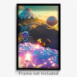 Pixel Art Poster - Bubbly Mount (8 Bit Psychedelic Trippy Video Game Print)