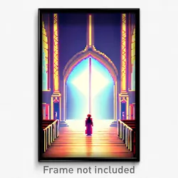 Pixel Art Poster - Unsightly Sanctuary (8 Bit Psychedelic Video Game Print)