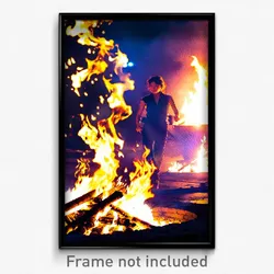 Pixel Art Poster - Bustling Fire (8 Bit Psychedelic Trippy Video Game Print)
