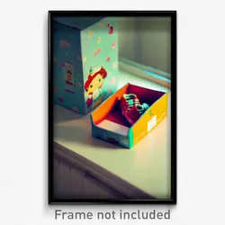 Pixel Art Poster - Adorable Shoebox (8 Bit Psychedelic Trippy Video Game Print)