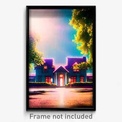 Pixel Art Poster - Dazzling Parsonage (8 Bit Psychedelic Video Game Print)