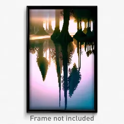 Pixel Art Poster - Reflecting Copse (8 Bit Psychedelic Trippy Video Game Print)