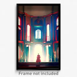 Pixel Art Poster - Prestigious Parsonage (8 Bit Psychedelic Video Game Print)