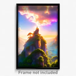 Pixel Art Poster - Enchanting Rise (8 Bit Psychedelic Trippy Video Game Print)