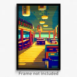 Pixel Art Poster - Smooth Tavern (8 Bit Psychedelic Trippy Video Game Print)
