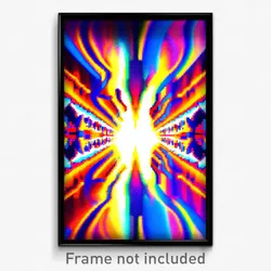 Pixel Art Poster - Kaleidoscopic County (8 Bit Psychedelic Video Game Print)