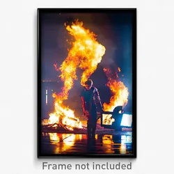 Pixel Art Poster - Glamorous Fire (8 Bit Psychedelic Trippy Video Game Print)