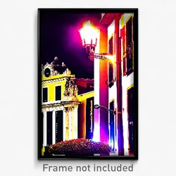 Pixel Art Poster - Flamboyant Lisbon (8 Bit Psychedelic Trippy Video Game Print)