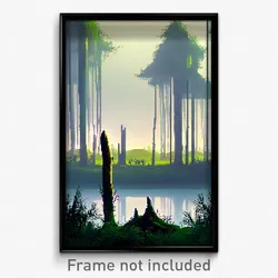 Pixel Art Poster - Thin Bog (8 Bit Psychedelic Trippy Weird Video Game Print)