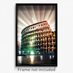 Pixel Art Poster - Glass Colosseum (8 Bit Psychedelic Trippy Video Game Print)