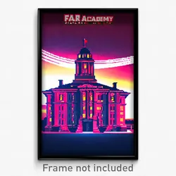 Pixel Art Poster - Far Academy (8 Bit Psychedelic Trippy Weird Video Game Print)