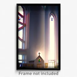 Pixel Art Poster - Unwelcoming Church (8 Bit Psychedelic Video Game Print)