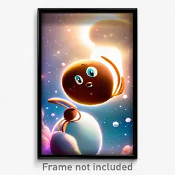 Pixel Art Poster - Whimsical Pluto (8 Bit Psychedelic Trippy Video Game Print)