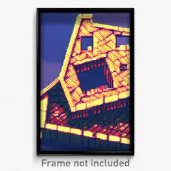 Pixel Art Poster - Square Shack Tenement (8 Bit Psychedelic Video Game Print)