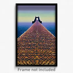 Pixel Art Poster - Elaborate Causeway (8 Bit Psychedelic Video Game Print)