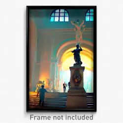Pixel Art Poster - Admirable Statue (8 Bit Psychedelic Trippy Video Game Print)