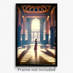 Pixel Art Poster - Peaceful Palace (8 Bit Psychedelic Trippy Video Game Print)