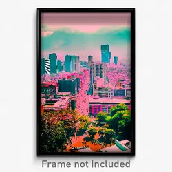 Pixel Art Poster - Admirable Mexico City (8 Bit Psychedelic Video Game Print)