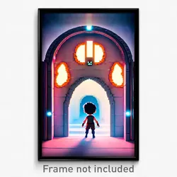 Pixel Art Poster - Adorable Portal (8 Bit Psychedelic Trippy Video Game Print)