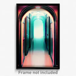 Pixel Art Poster - Imaginary Hallway (8 Bit Psychedelic Trippy Video Game Print)