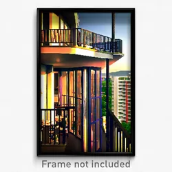 Pixel Art Poster - Extra Large Balcony (8 Bit Psychedelic Video Game Print)