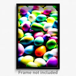Pixel Art Poster - Sharp Easter Eggs (8 Bit Psychedelic Trippy Video Game Print)