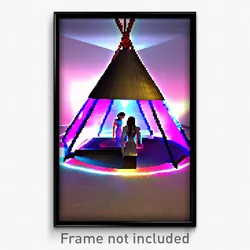 Pixel Art Poster - Virtual Tepee (8 Bit Psychedelic Trippy Video Game Print)