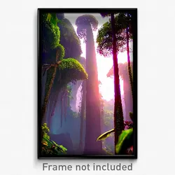 Pixel Art Poster - Huge Rainforest (8 Bit Psychedelic Trippy Video Game Print)