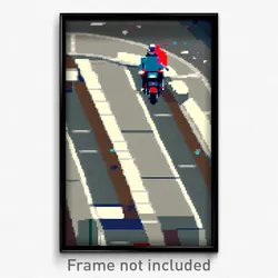 Pixel Art Poster - Flat Crossing (8 Bit Psychedelic Trippy Video Game Print)