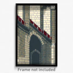 Pixel Art Poster - Big Battlements (8 Bit Psychedelic Trippy Video Game Print)