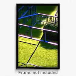 Pixel Art Poster - Wire Frame Lawn (8 Bit Psychedelic Trippy Video Game Print)