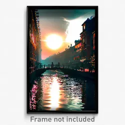 Pixel Art Poster - Sentimental Waterway (8 Bit Psychedelic Video Game Print)