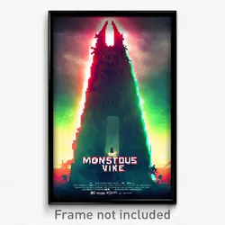 Pixel Art Poster - Monstrous Vike (8 Bit Psychedelic Trippy Video Game Print)