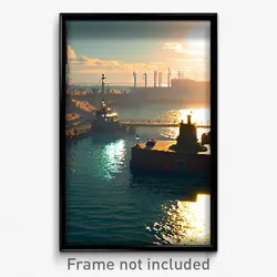 Pixel Art Poster - Tall Harbour (8 Bit Psychedelic Trippy Video Game Print)
