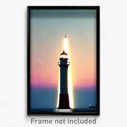 Pixel Art Poster - Unknown Lighthouse (8 Bit Psychedelic Video Game Print)