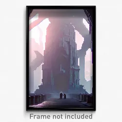 Pixel Art Poster - Cavernous Empire (8 Bit Psychedelic Trippy Video Game Print)