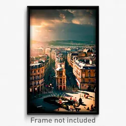 Pixel Art Poster - Dramatic French City (8 Bit Psychedelic Video Game Print)