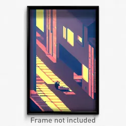 Pixel Art Poster - Creative Flats (8 Bit Psychedelic Trippy Video Game Print)