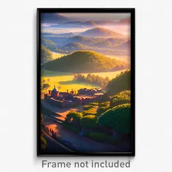 Pixel Art Poster - Gorgeous Land (8 Bit Psychedelic Trippy Video Game Print)