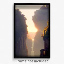 Pixel Art Poster - Negligible Chasm (8 Bit Psychedelic Trippy Video Game Print)