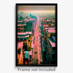 Pixel Art Poster - Sharp Indian City (8 Bit Psychedelic Trippy Video Game Print)