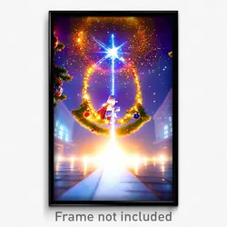 Pixel Art Poster - Heavenly Christmas (8 Bit Psychedelic Video Game Print)
