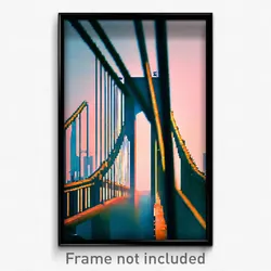 Pixel Art Poster - Tall Bridge (8 Bit Psychedelic Trippy Weird Video Game Print)