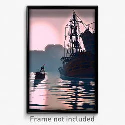 Pixel Art Poster - Complicated Shipwreck (8 Bit Psychedelic Video Game Print)