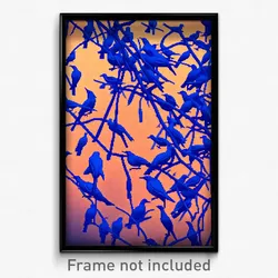 Pixel Art Poster - Blue Rookery (8 Bit Psychedelic Trippy Video Game Print)