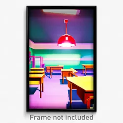Pixel Art Poster - Vivid Classroom (8 Bit Psychedelic Trippy Video Game Print)