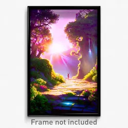 Pixel Art Poster - Enchanted Dell (8 Bit Psychedelic Trippy Video Game Print)
