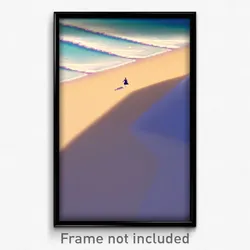 Pixel Art Poster - Gigantic Beach (8 Bit Psychedelic Trippy Video Game Print)