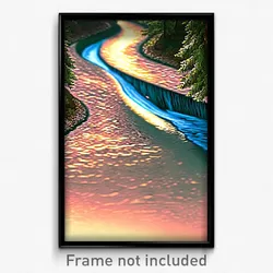 Pixel Art Poster - Swirly Brook (8 Bit Psychedelic Trippy Video Game Print)