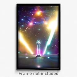 Pixel Art Poster - Zany Outer Space (8 Bit Psychedelic Trippy Video Game Print)